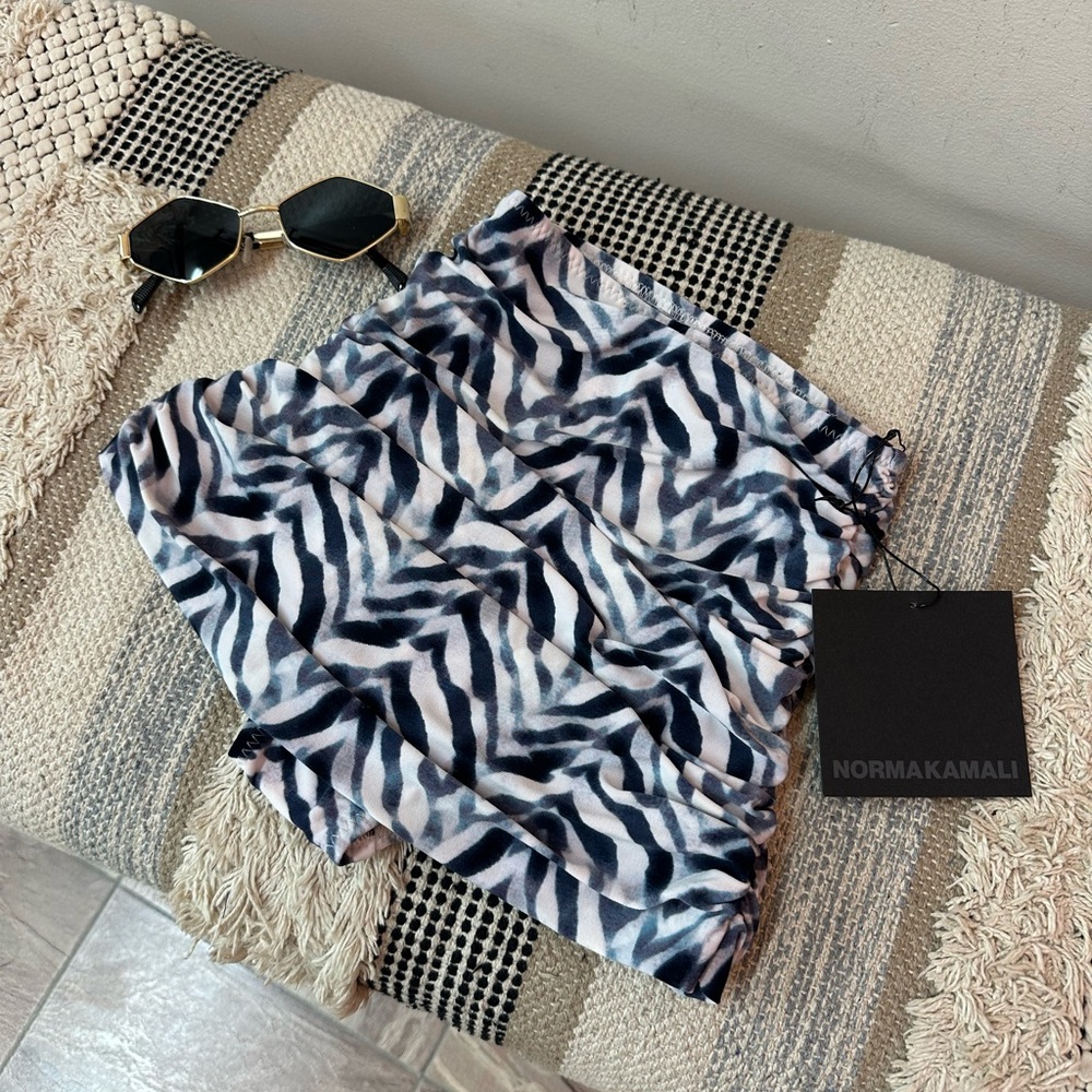 NWT Norma Kamali Chevron Zebra Bill Bikini Bottom
